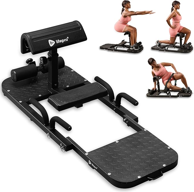 Lifepro Hip Thrust Machine – Adjustable Glutes Workout Equipment for Home – GluteBlast Foldable Booty Builder, Sissy Squat...