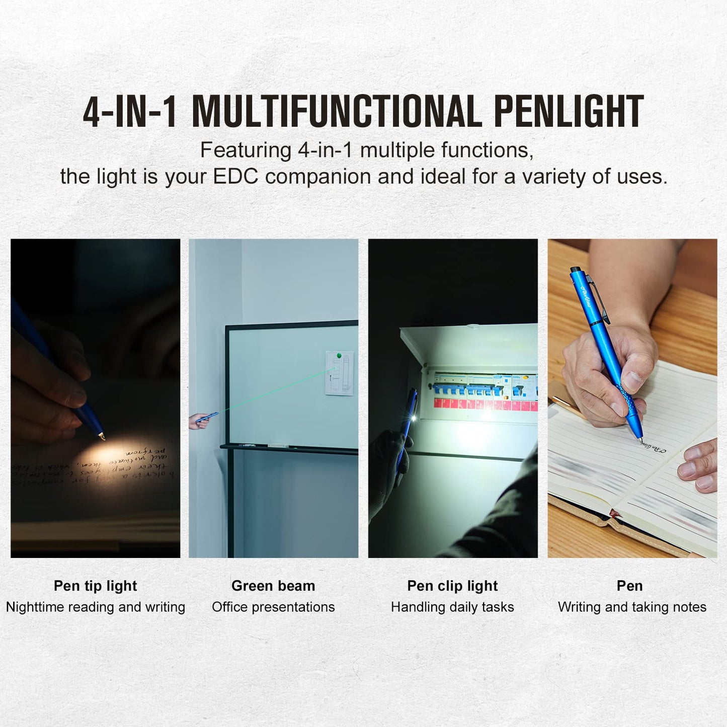OLIGHT OPen Glow EDC Pen Light, 120 Lumens, Rechargeable, Blue, Model: Open Glow