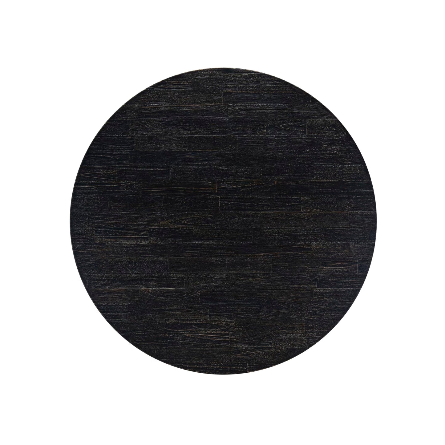 Luxe by East West Furniture FE6-11-TP Wooden Kitchen Table with Acacia Wood Round Tabletop and Stylish Pedestal Base - Sand Blasted Black Finish