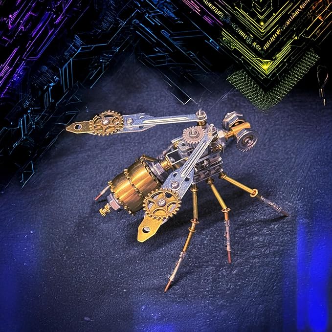 Mechanical Wasp Model Steampunk Insect Sculpture,3D Metal Model Kits, DIY Projects Hobby Kit Metal Building,Arts and Crafts Sets,Gifts for Birthday (Mechanical Wasp A)