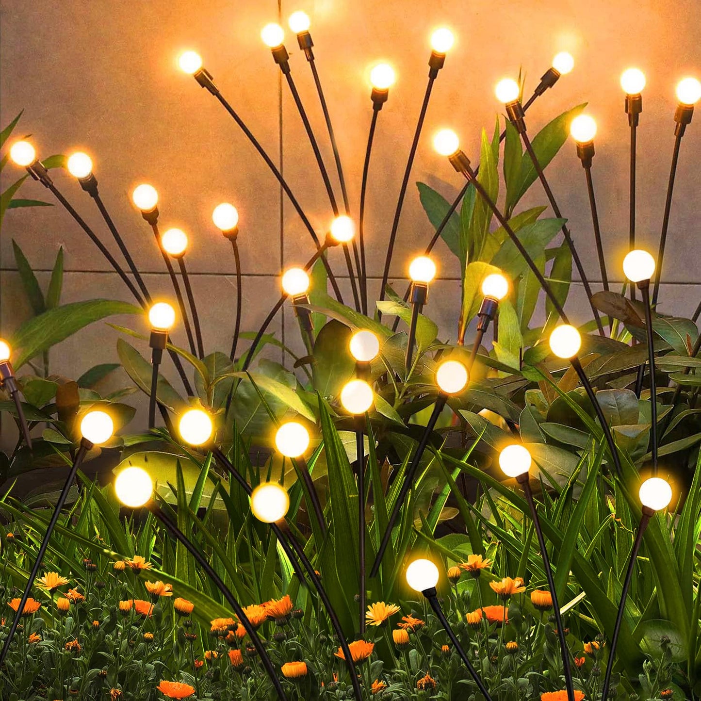 ZFNN Solar Garden Lights - 4 Pack 24 LEDs, Waterproof Outdoor Decorations, Warm White, Model 01