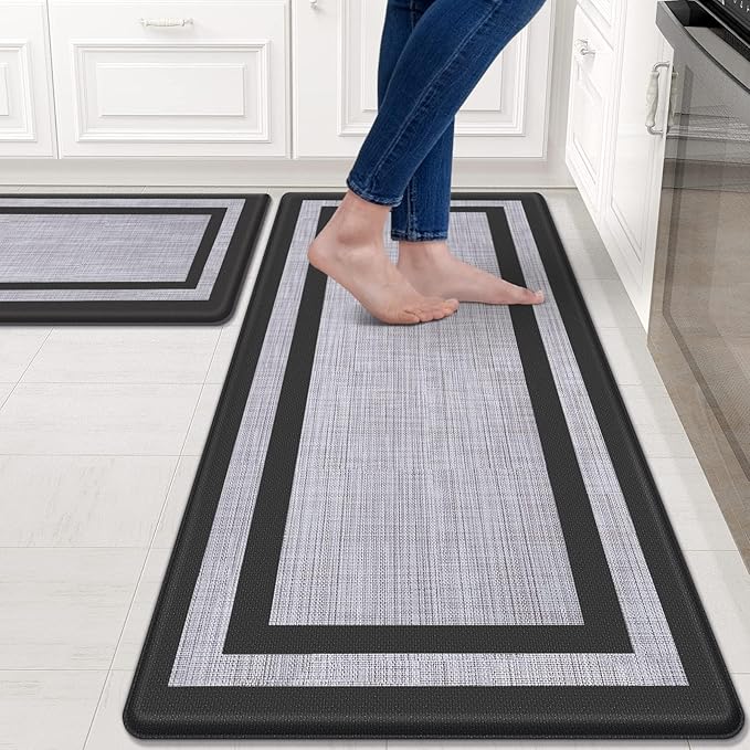 Mattitude Kitchen Mats Set of 2，Cushioned Anti-Fatigue Non-Skid Rug Sets Ergonomic Comfort Standing Mat for Kitchen, Floo...