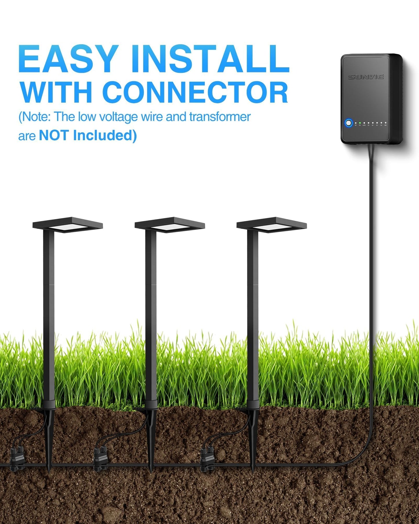 Sunvie 3Cct Low Voltage Pathway Lights Wired Pathway Lights Outdoor 5W 3000K Anti Glare Led Low Voltage Landscape Lighting Waterproof Landscape Path Lights For Walkway Backyard Garden Patio  4 Pack