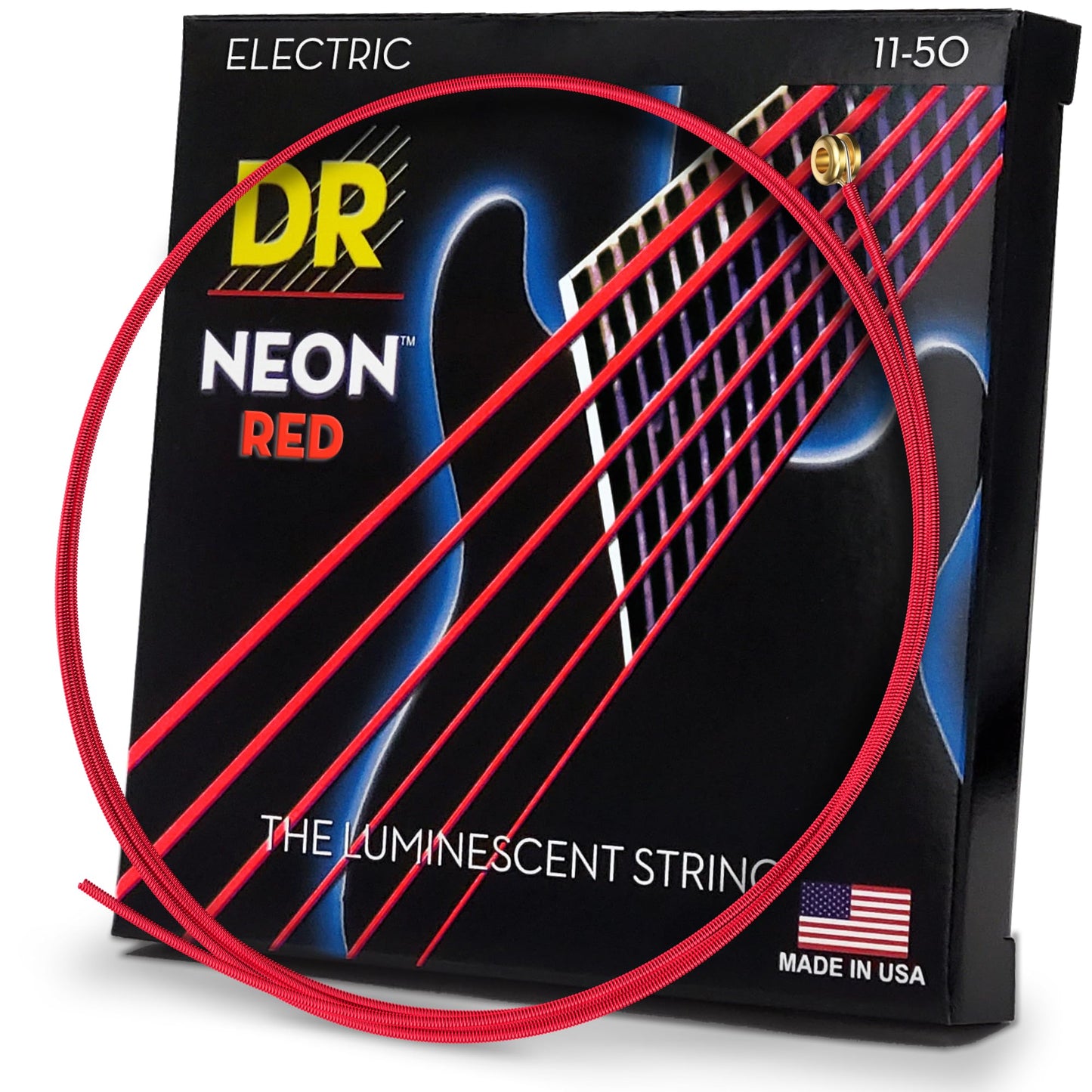 Dr Strings Hi-Def Neon Red Electric Heavy Strings (Nre11)