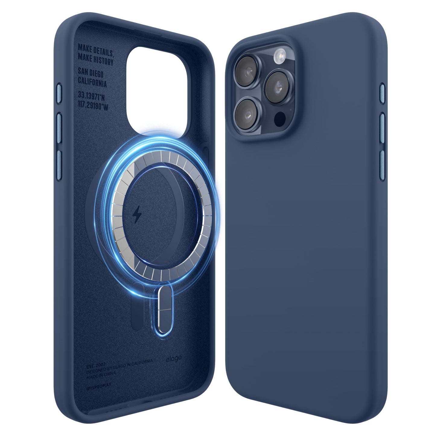 Elago Magnetic Silicone Case Compatible With Iphone 15 Pro Max Case 6.7 Inch Compatible With All Magsafe Accessories - Built-In