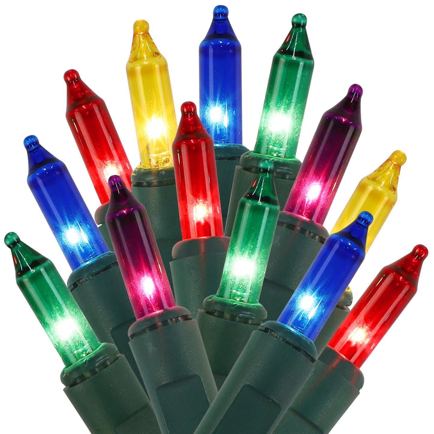 Watereem Multicolor Christmas String Lights  100 Count  Incandescent Mini Christmas Lights  Connectable Xmas Tree Light For Indoor Outdoor Garland Birthday Holiday Wedding Festival Party