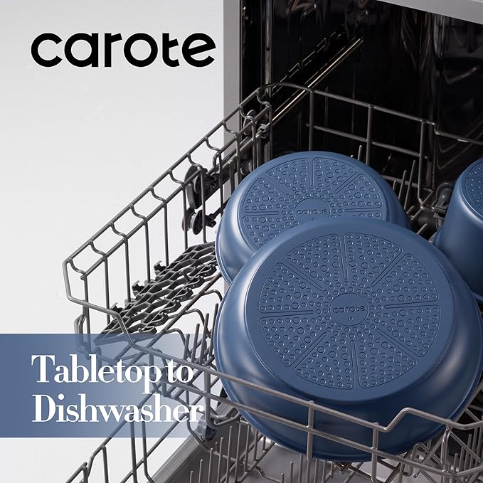 CAROTE 17pcs Pots and Pans Set, Nonstick Cookware Set Detachable Handle, Induction Kitchen Cookware Sets Non Stick with Removable Handle, RV Cookware Set, Oven Safe
