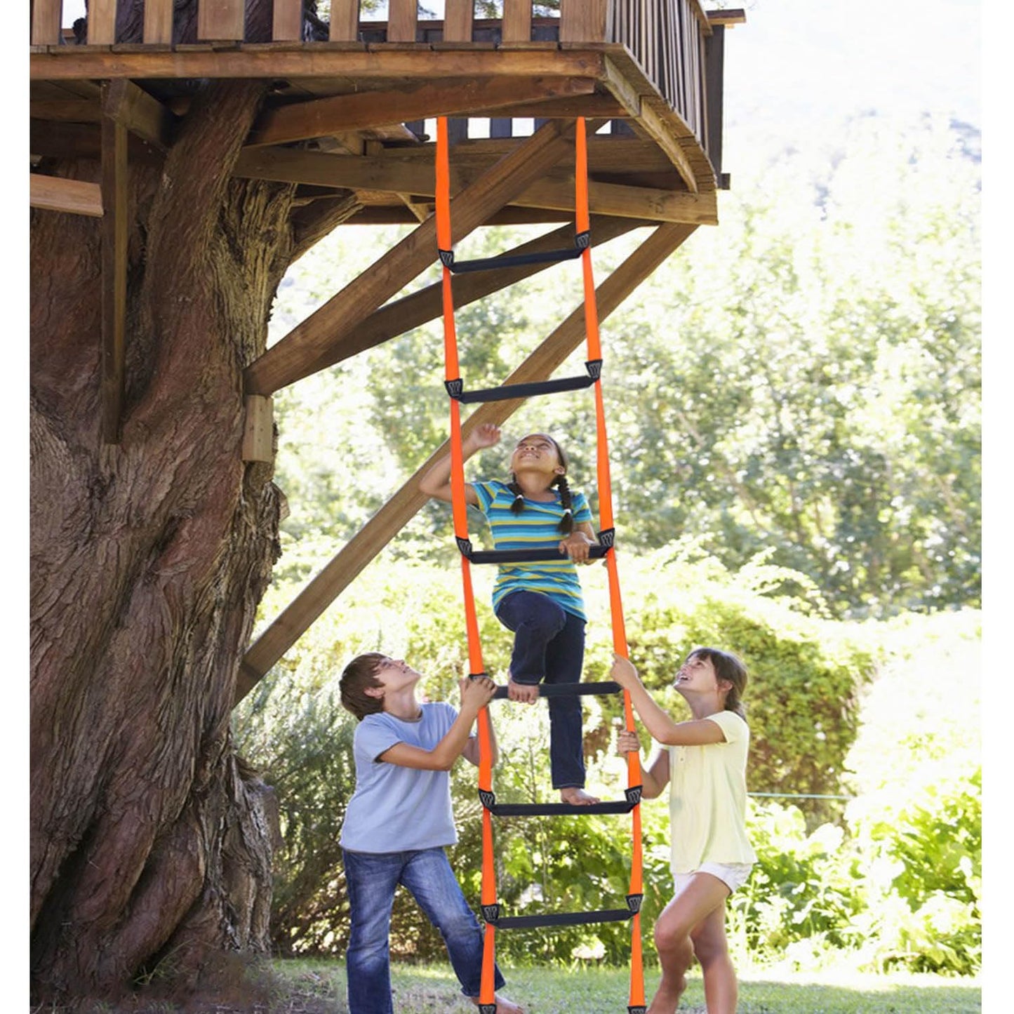 Fire Escape Ladder, 8.2 Feet Emergency Fire Ladder, Reusable Portable Safety Rope Ladder for Kids and Adults