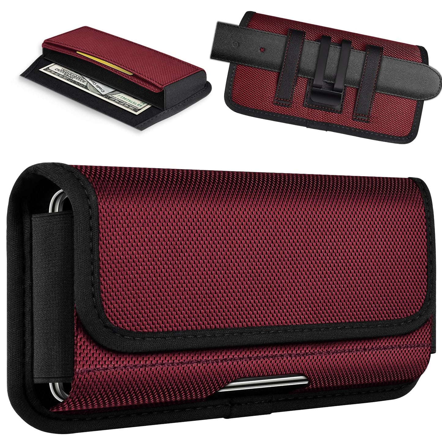Ykooe Rugged Nylon Holster Compatible With Iphone 16/15/14/13/12 Pro Max & Plus Models, Galaxy S24/S23/S21/S20 Fe Cell Phone Bel