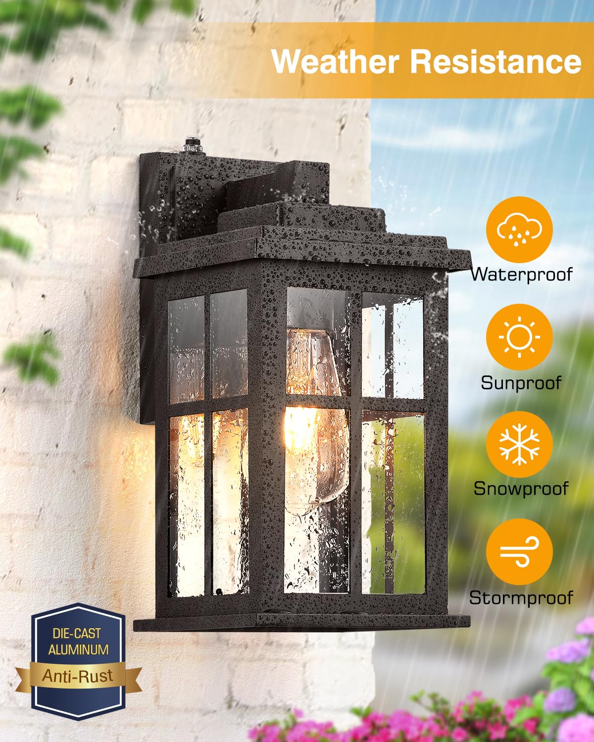 Opaxis Bronze Exterior Lighting Fixtures  Dusk To Dawn Outdoor Lights For House  Outdoor Wall Lights For Garden  Entryway  Doorway  Anti-Rust  Waterproof  E26 Socket