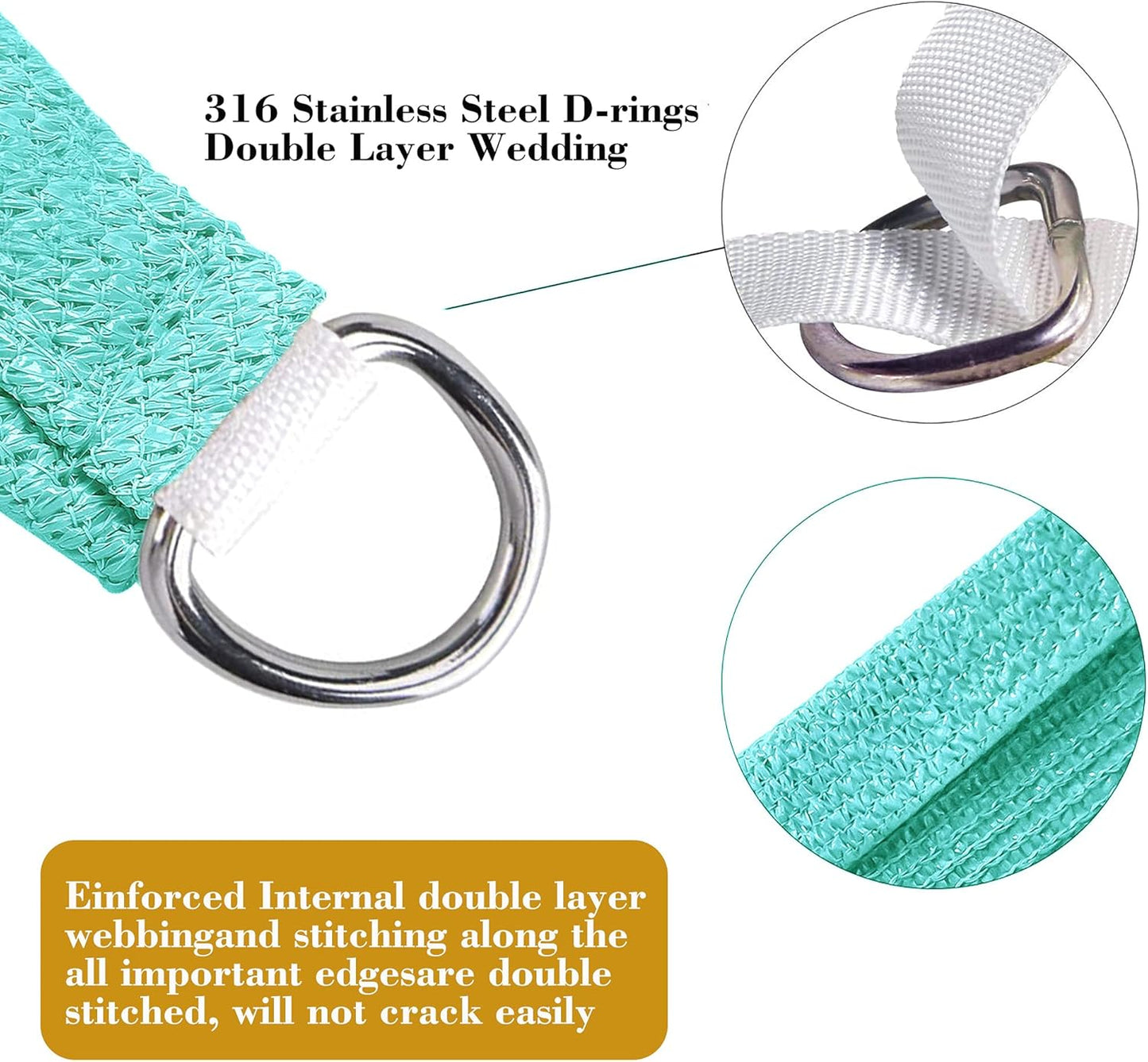 15' x 20' Turquoise Rectangle Sun Shade Sail SSP1212 Canopy Durable Fabric UV Block Awning,We Make Custom Orders