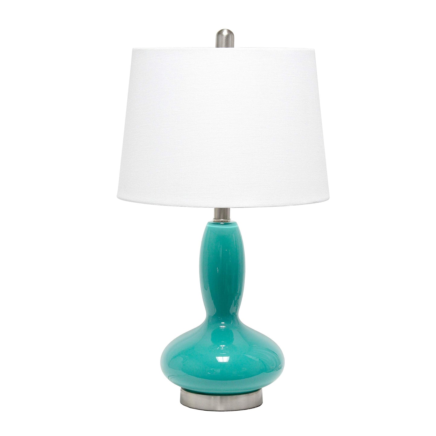 Elegant Designs LT3315-TEL Contemporary Glass Table Lamp, Teal, Curved Design