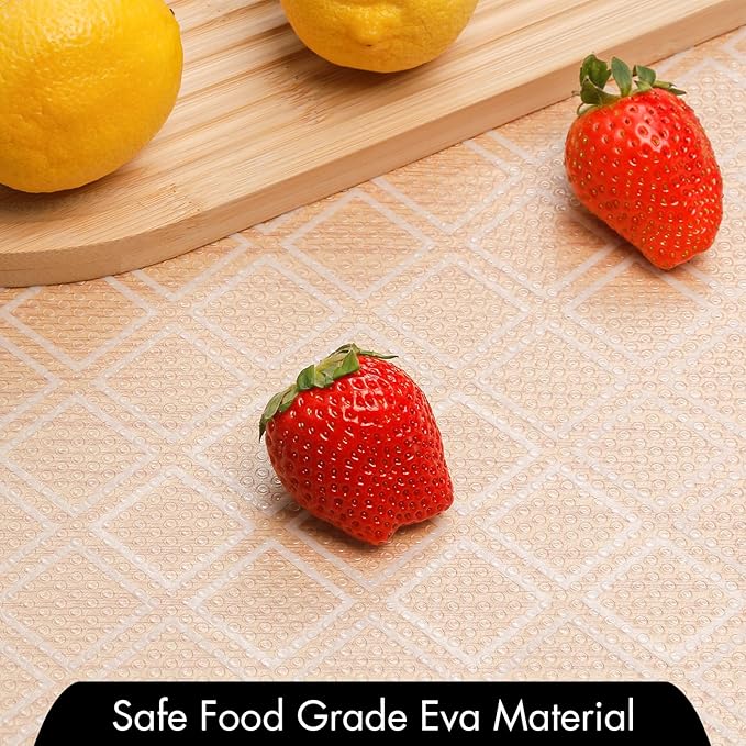 Cooyes Shelf Liner – Non-Slip Shelf Liners for Kitchen Cabinets – Waterproof Shelf Paper with Modern Pattern – Durable EVA Cabinet Liners