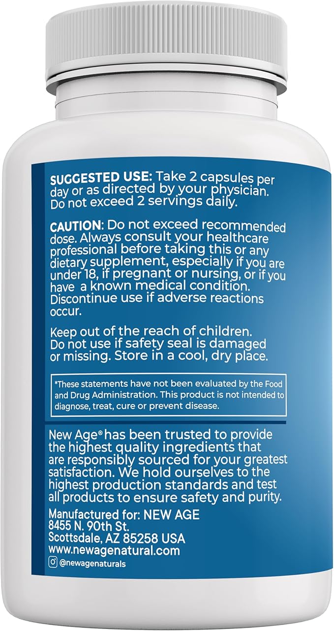 NEW AGE 8 in 1 Immune Support Booster Supplement with Echinacea, Vitamin C and Zinc 50mg, Vitamin D 5000 IU, Turmeric Curcumin & Ginger, B6, Elderberry 120 Count (Pack of 2)