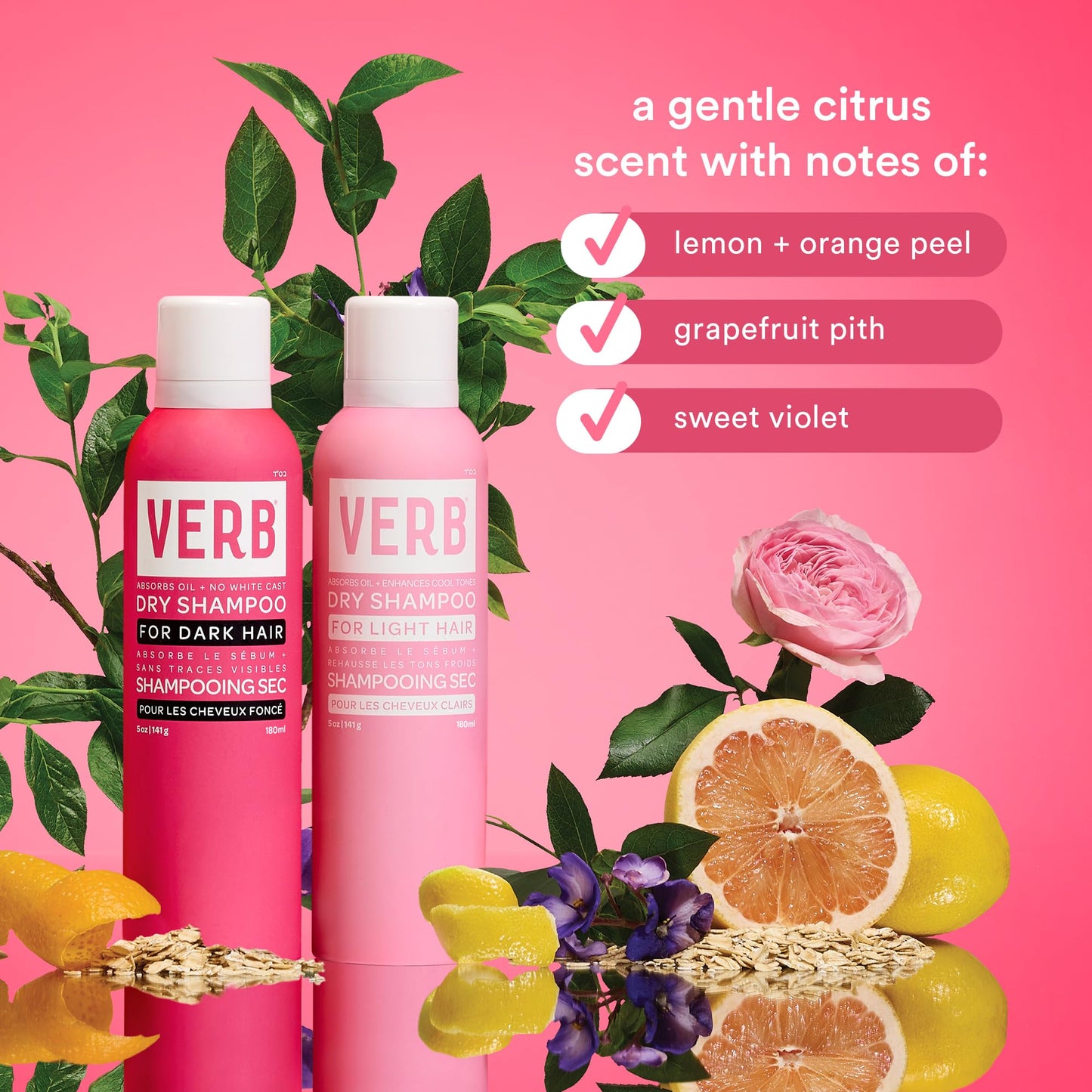 VERB Dry Shampoo Light, 5 oz - Refresh, Absorb Oils + Extends Styles - Refreshing Dry Shampoo Spray for Light Tones - Vegan, No