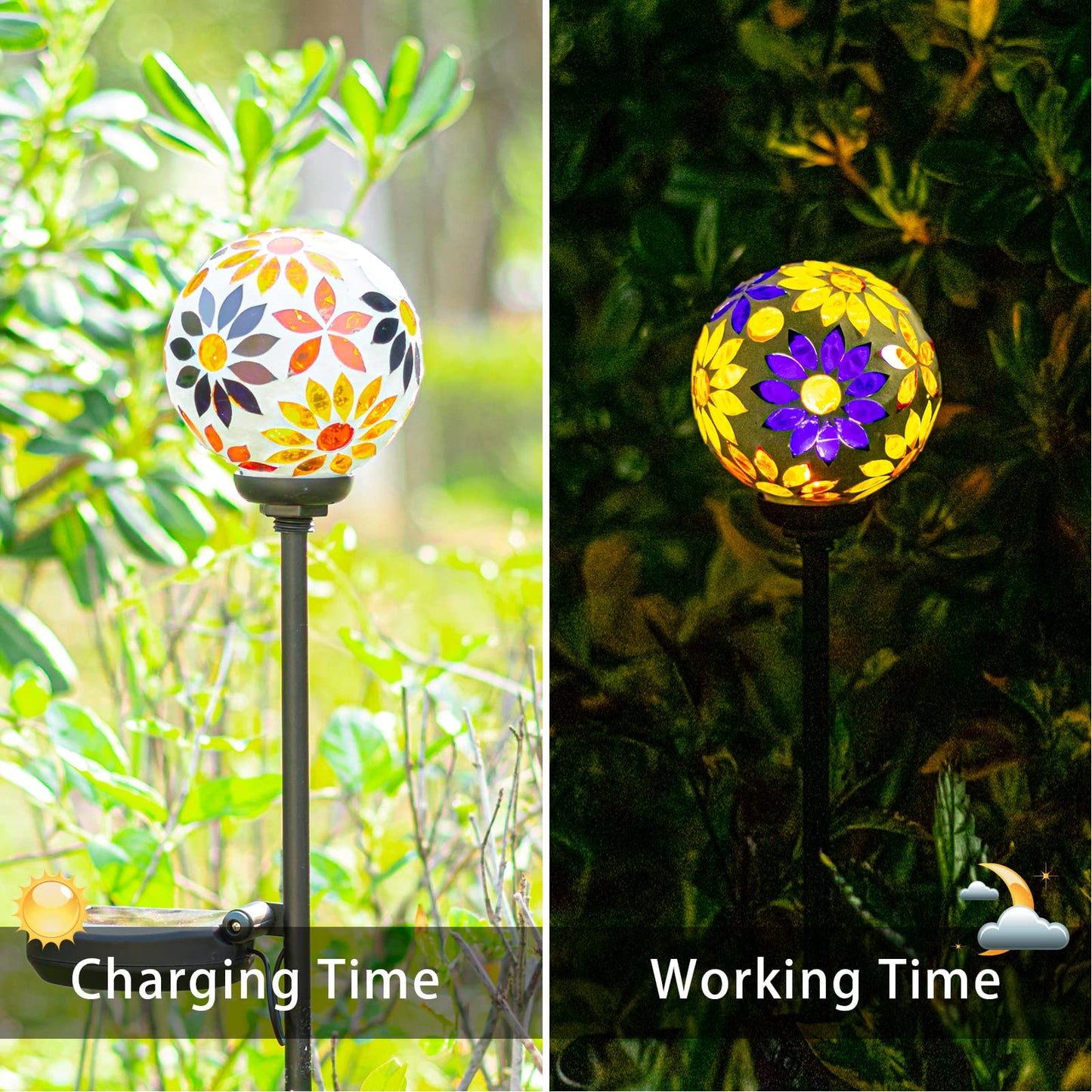 VCUTEKA Solar Garden Lights, Waterproof LED Stake Light for Landscape Pathway, Multi-2, Model B0B3LPNMFJ