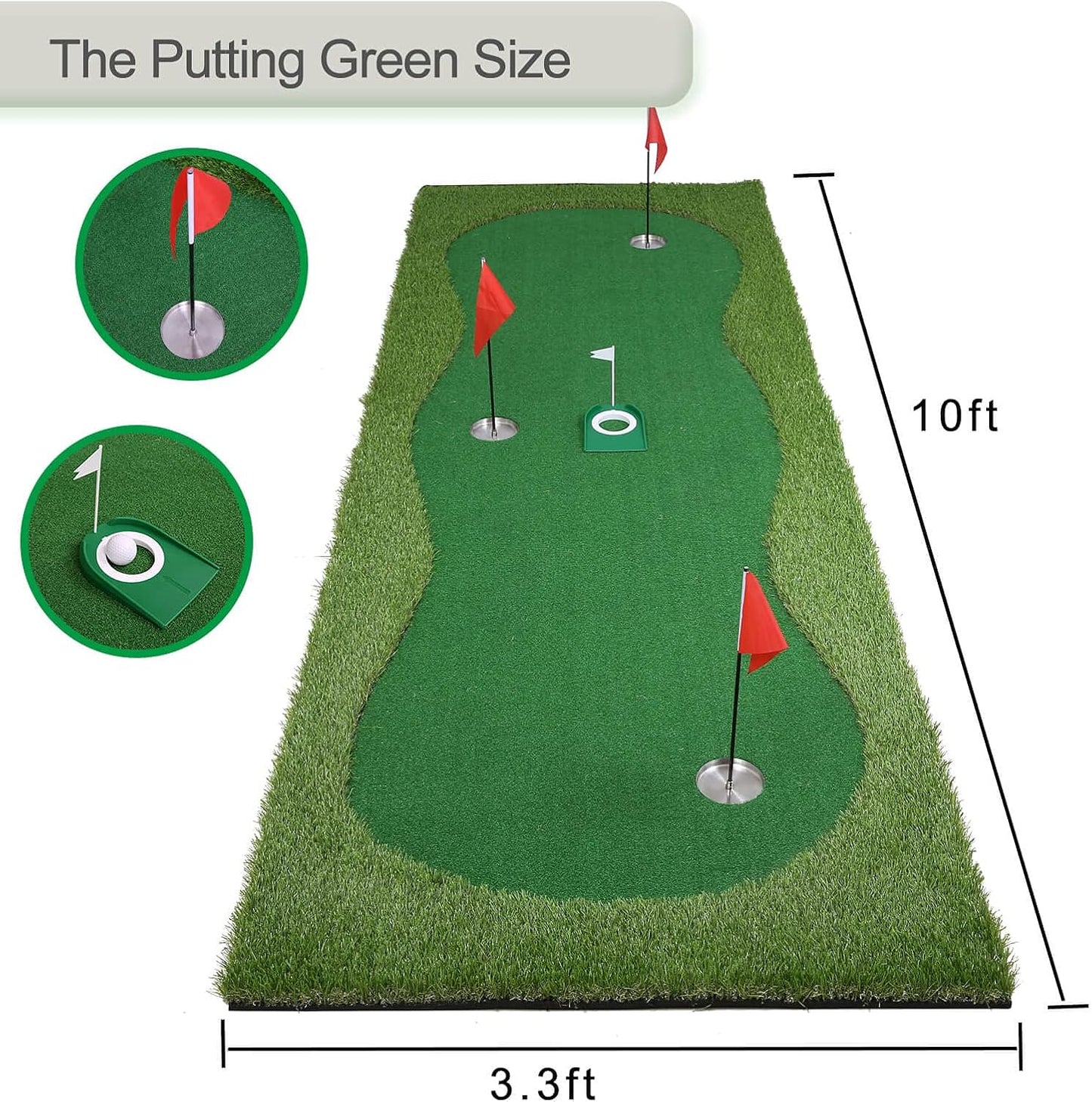 Golf Putting Green, Practice Putting Green Mat, Large Professional Golfing Training Mat for Indoor Outdoor…