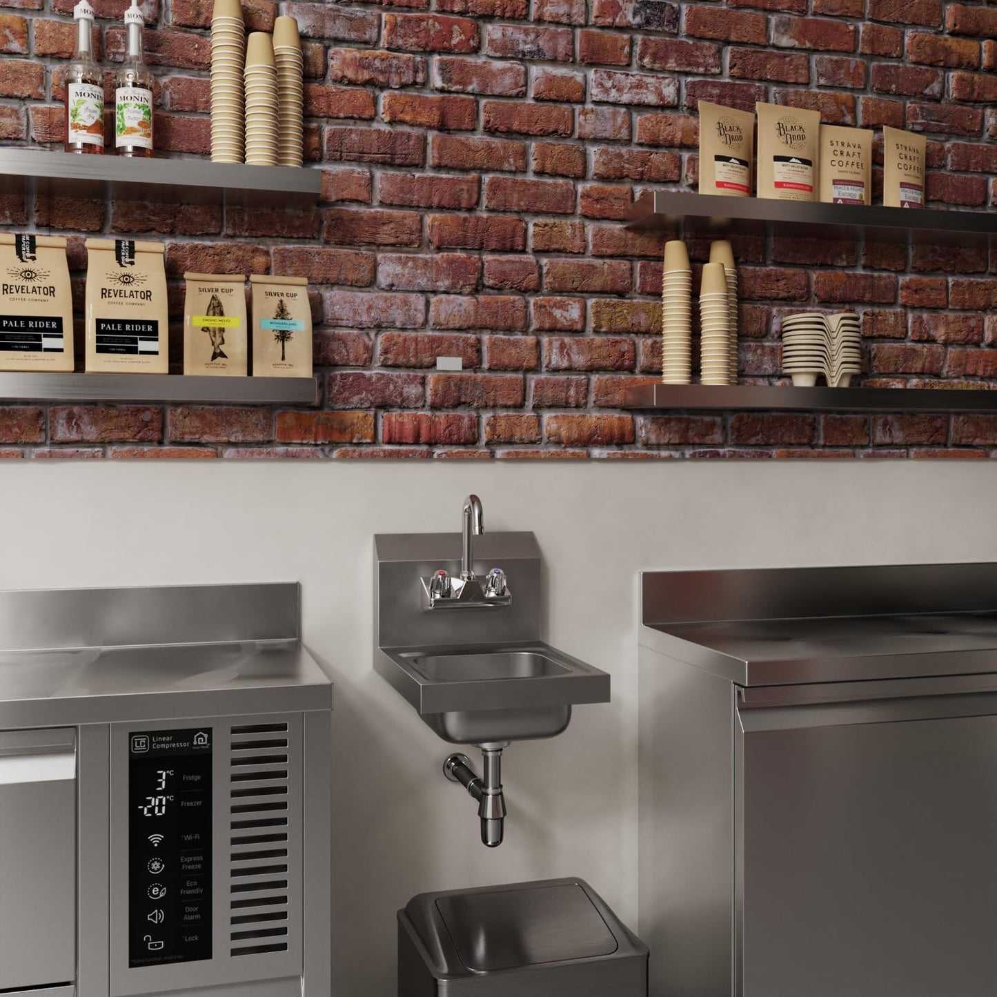 AmGood Stainless Steel Wall Mount Hand Sink | NSF | Commercial Hand Washing Basin For Restaurant, Kitchen and Home (12" x 16")