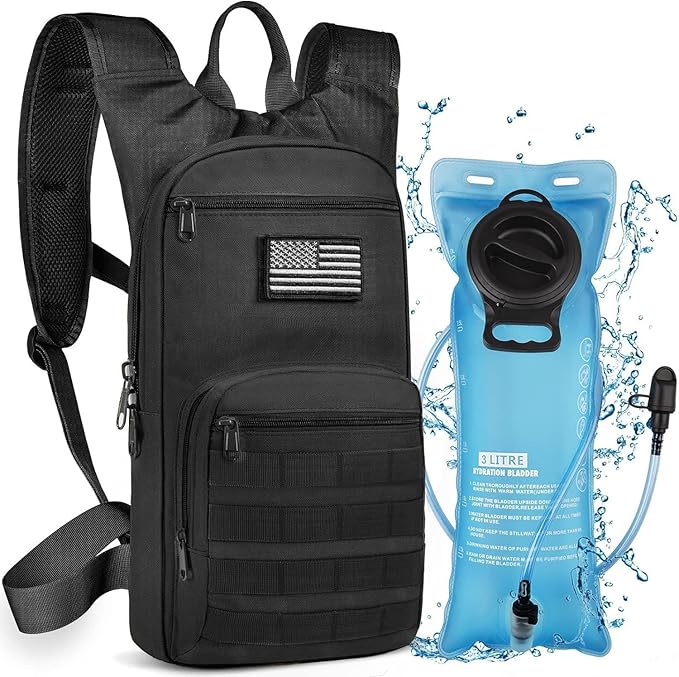 NOOLA 3L Hydration Backpack, Water Backpack with TPU Water Bladder, Tactical Hydration Pack for Men Women, Molle Water Bac...