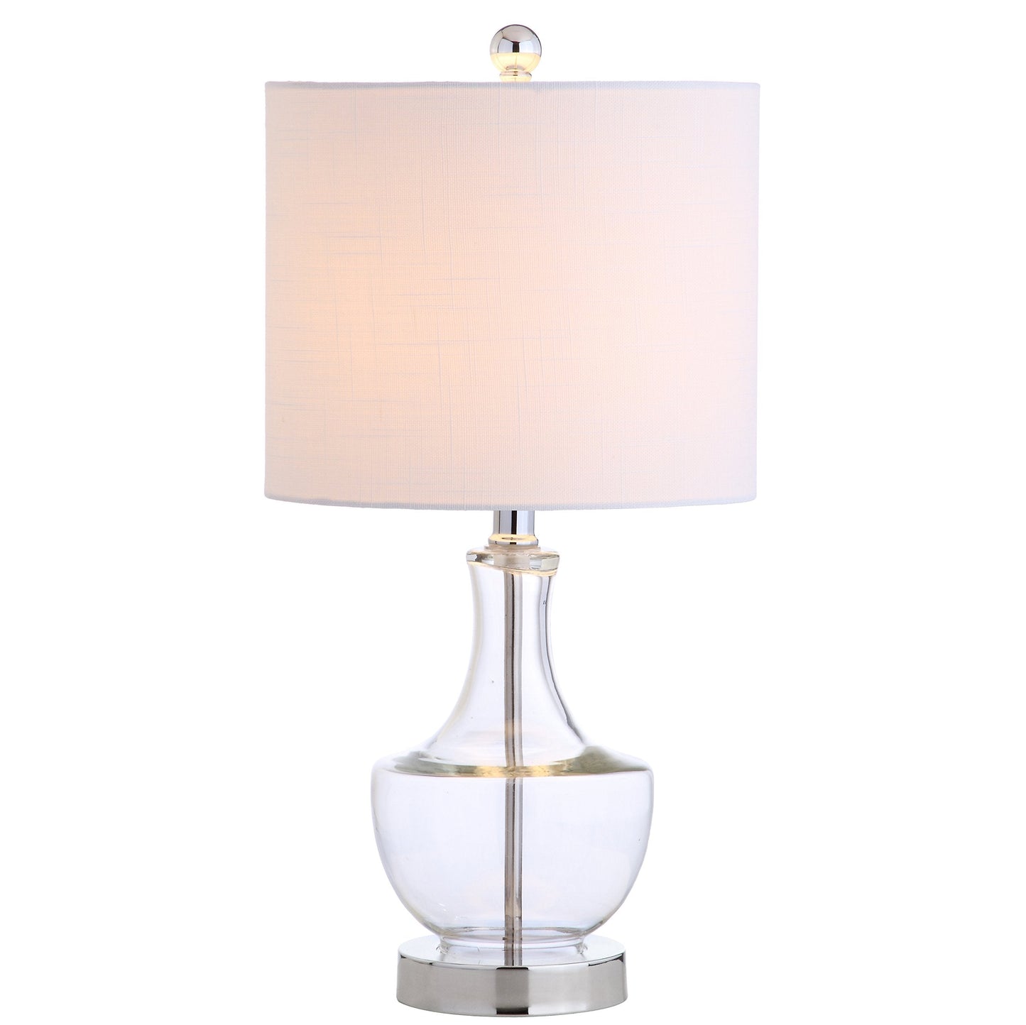 Jonathan Y Colette 20 Mini Glass Led Table Lamp, Clear, Model Jyl1029A, Transitional & Modern Design For Home & Office