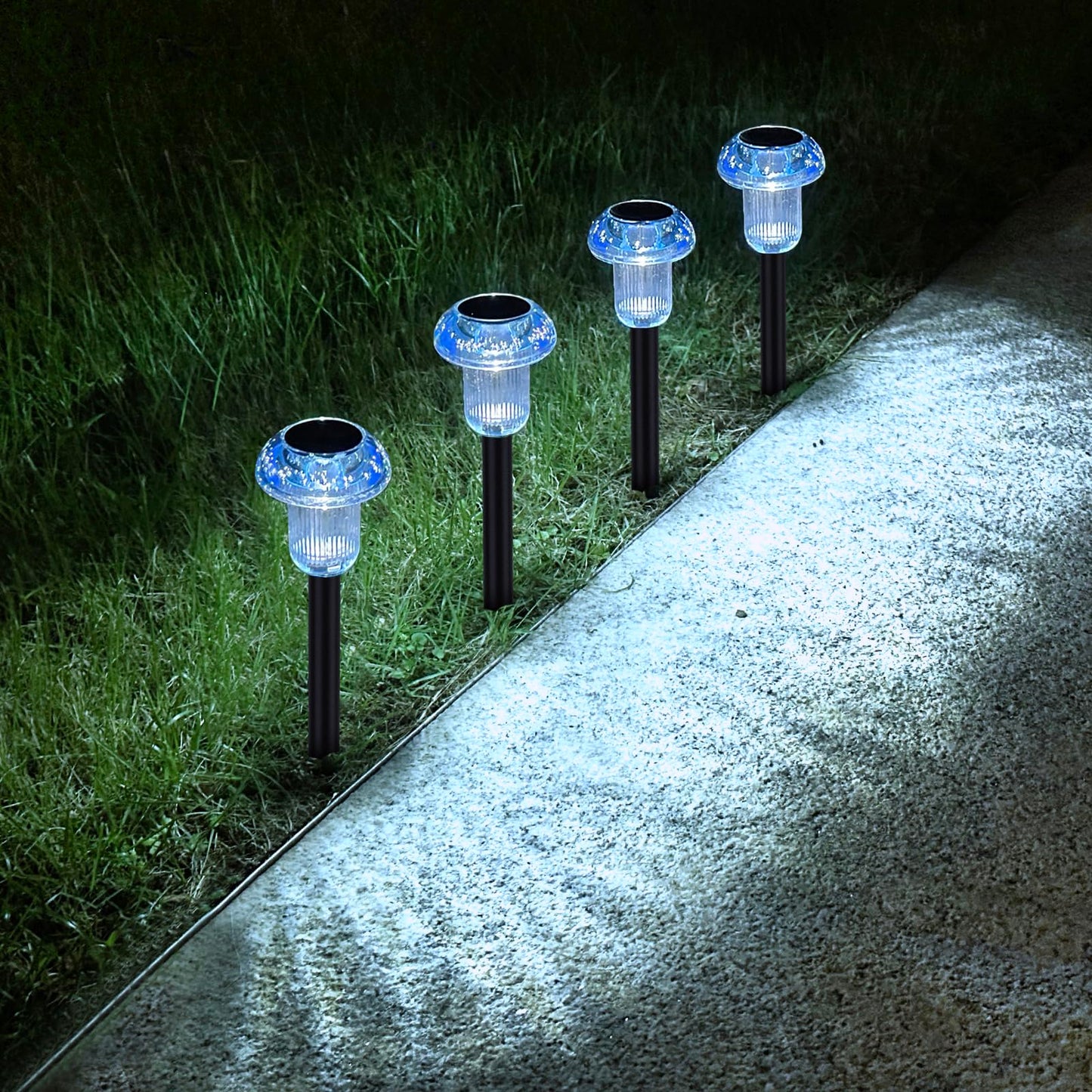Halloween Sky Blue Solar Lights For Outside 4 Pack Halloween Decorations Led Mushroom Solar Powered Outdoor Lights  Landscape Lighting Garden Stake Light  Landscape Light Outdoor For Yard  Garden