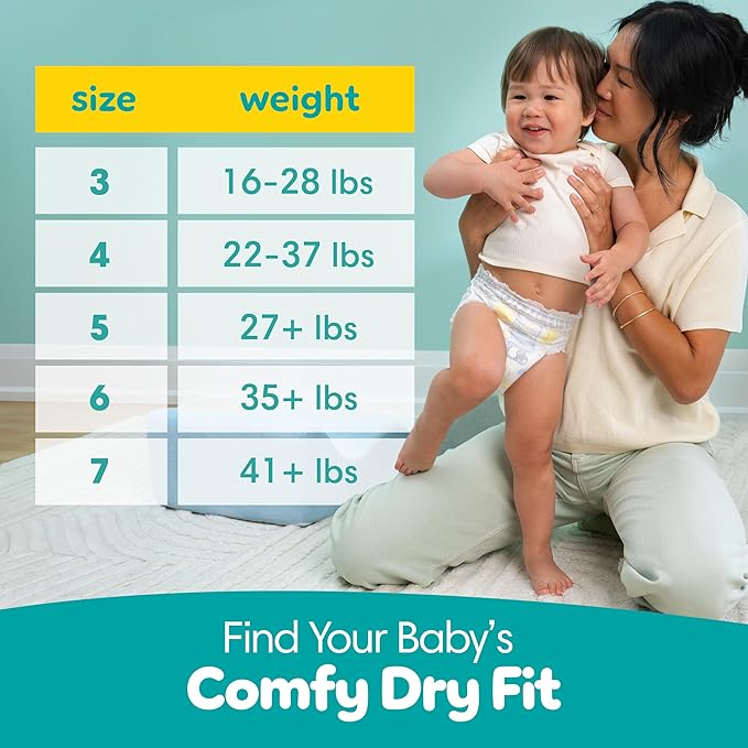 Pampers Diapers - Swaddlers 360° - Size 5, 17 Count, up to 100% Leakproof Comfy Dry Fit, Designed for Easy Changes, Pull On Baby Diaper