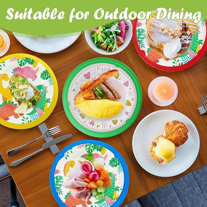 12 Pcs Plastic Paper Plate Holders,10.5 Inch Reusable Paper Plate Holders for 9 Inch Round Plates,Papers Plates Dispenser with Snap in Grooves for Picnic,Party,Dinner,BBQ(Assorted Colors)