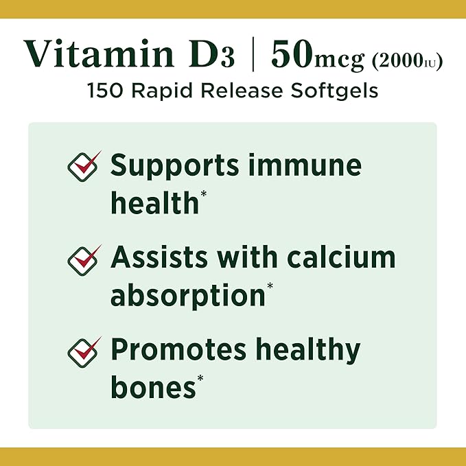 Nature's Bounty Vitamin D, Supports Immune Health & Bone Health & Vitamin B12 1000mcg, Supports Energy Metabolism and Nervous System Health, Vitamin Supplement, 100 Tablets