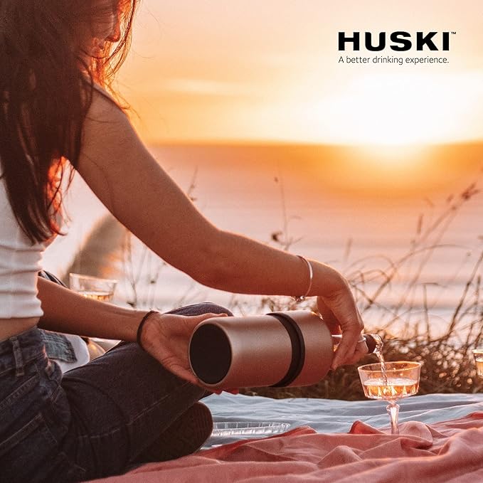 Huski Wine Chiller | Iceless Design | Keeps Cold up to 6 Hours | Wine Accessory | Next Generation Ice Bucket | Fits Some Champagne | for Wine Lover (Stone Grey)