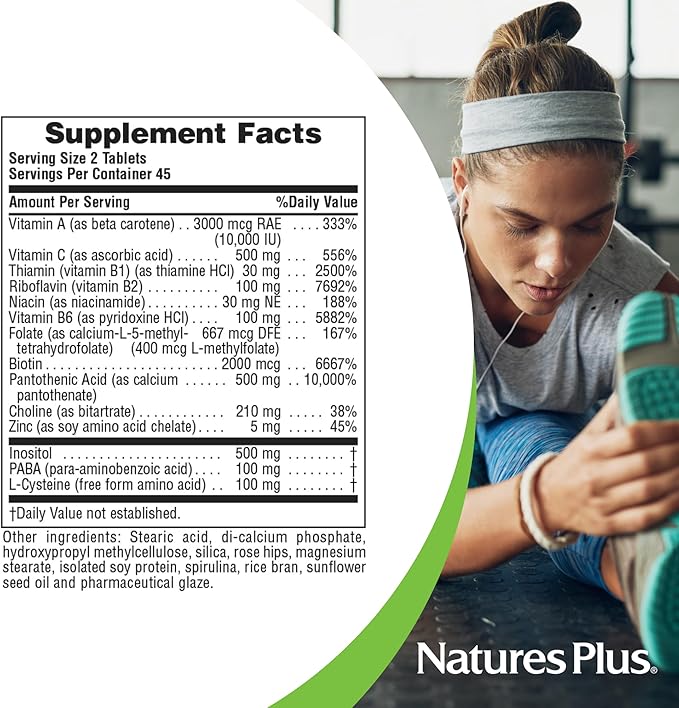 Natures Plus Ultra Hair - 90 Sustained Release Tablets, Pack of 2 - Supports Healthy Hair Growth - for Men & Women - Gluten Free - 90 Total Servings