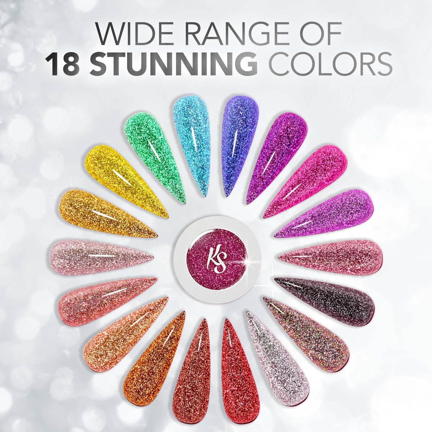 Kiara Sky Diamond FX Acrylic - Reflective Glitter Acrylic Powder For Nails - Ma-Holo