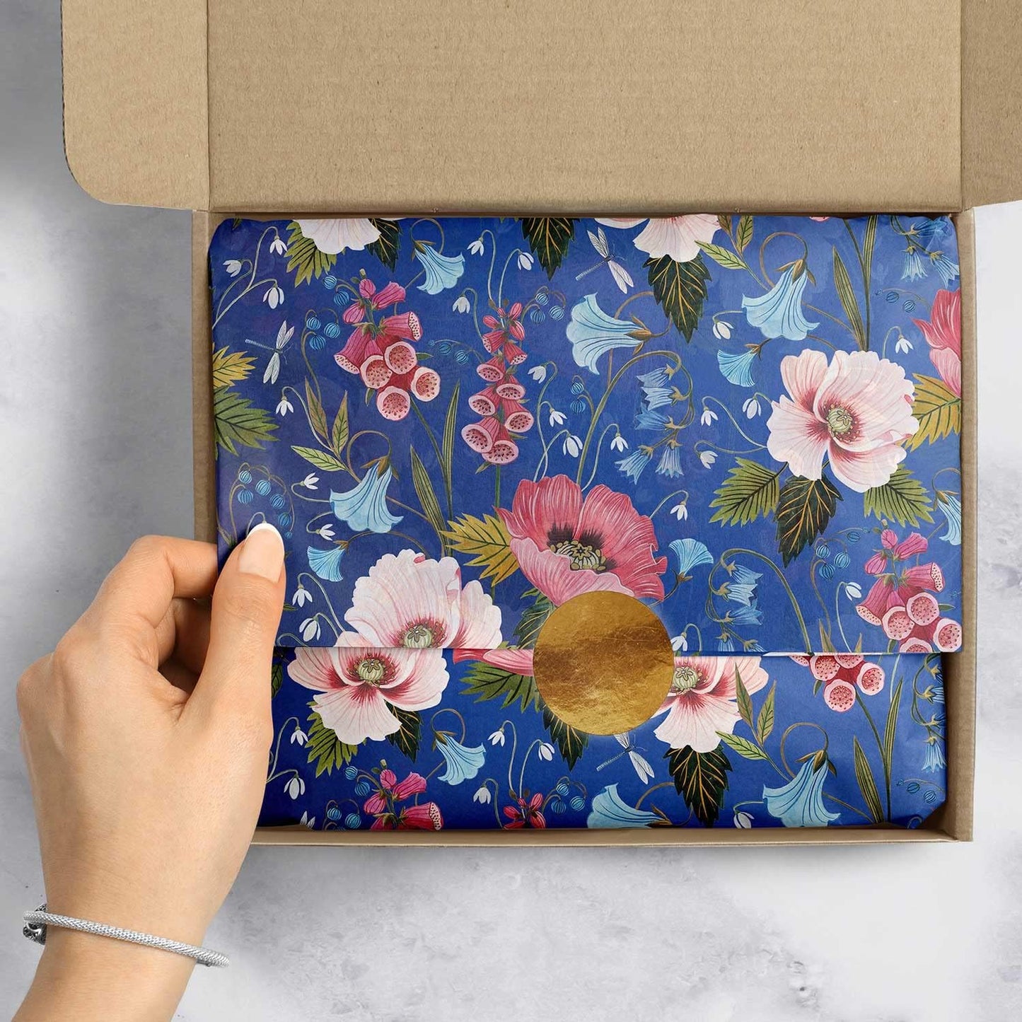 Colors of Rainbow - Blooming - 12 Sheets, 20 inch X 29 inch - Italian Print Tissue Paper for Decoupage Gift Basket Gift Bag Party Crafts (Blooming)
