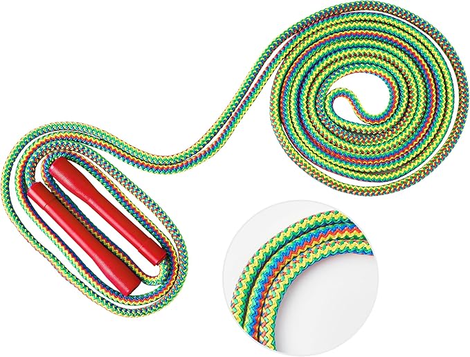 20FT LAON Korean Double Dutch Jump Rope, 20ft (6m) Long, Colorful Rainbow Braided Design Thick Rope with Non-Slip Handles,...
