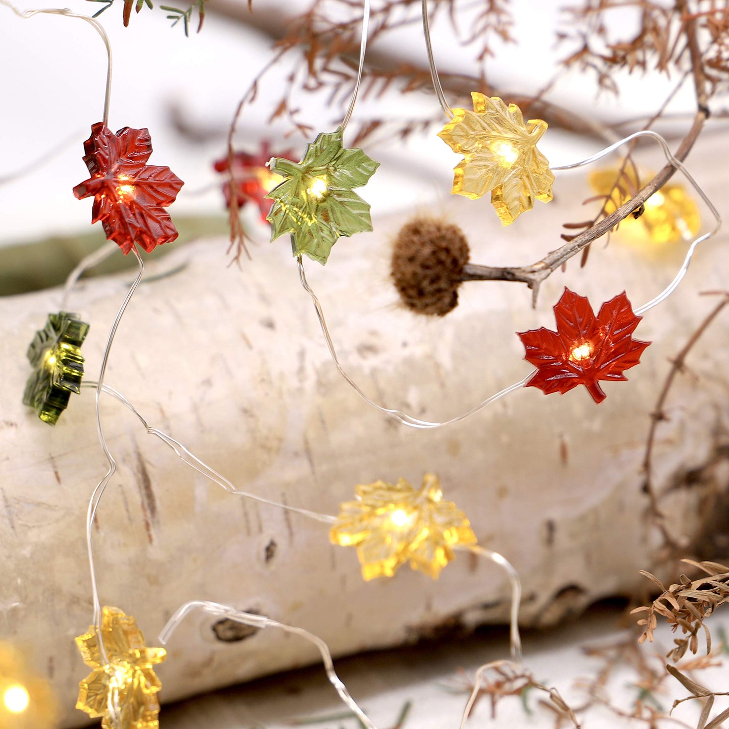 Maple Leaf String Lights Fall Fairy Lights with Leaves Battery Operated Halloween Lights for Thanksgiving Decorations Ideal Leaf