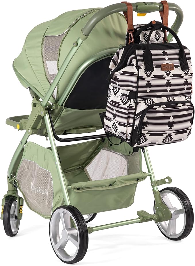 Montana West Wrangler Diaper Bag Backpack Aztec Travel Backpack Purses Western Multi-Function Baby Bags for Mom with Waterproof Insulated Pockets