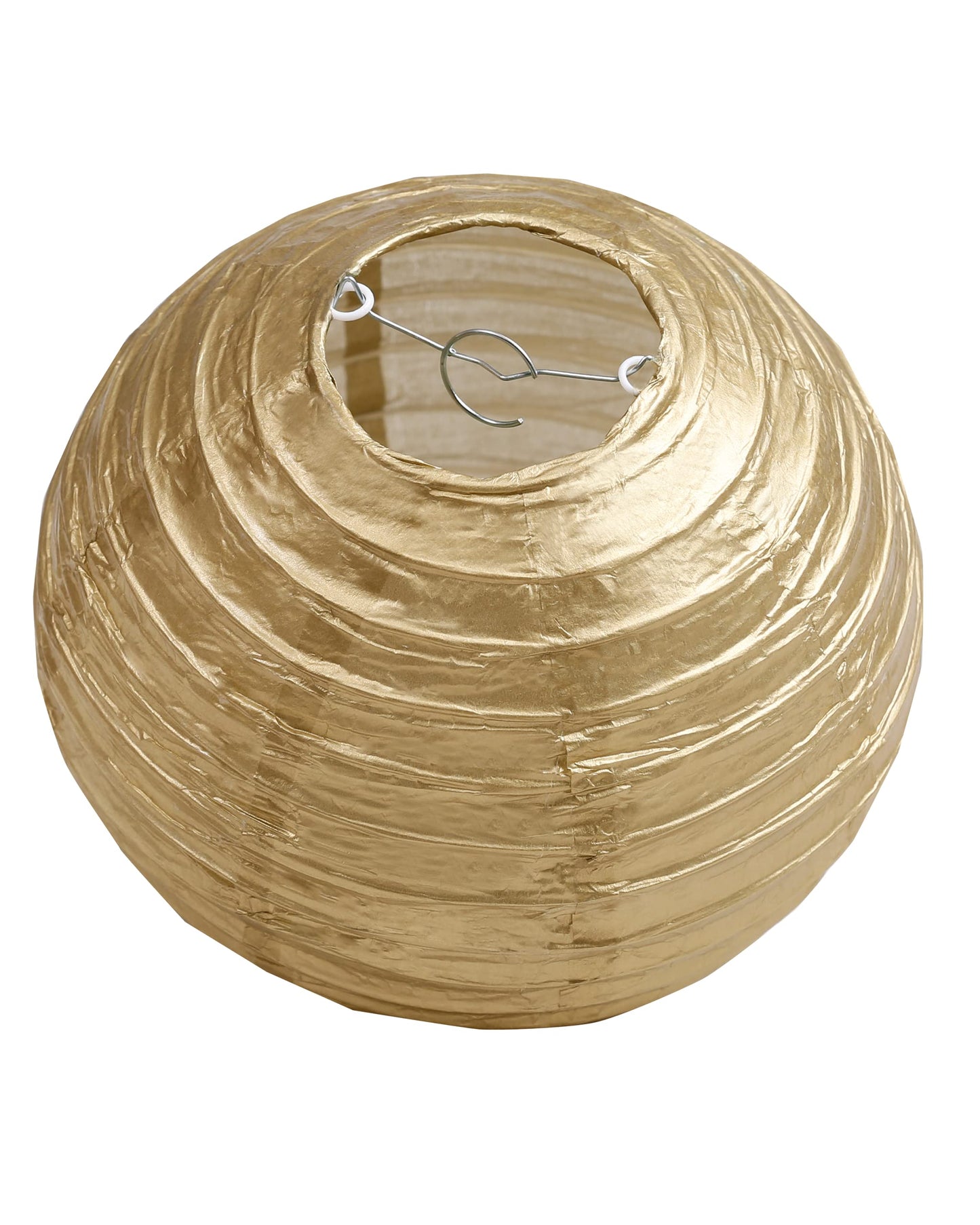 Matissa Pack Of 6 Round Paper Lanterns, 8/20Cm, Gold Party Decorations, Model 6Ln