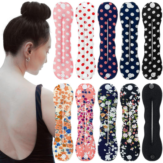 10 Pcs Hair Bun Maker French Magic Twist Donut Hair Bun Snap Roll Sponge Bun Donut Lazy Hair Curler Tool Polka Dot Flower Flexib