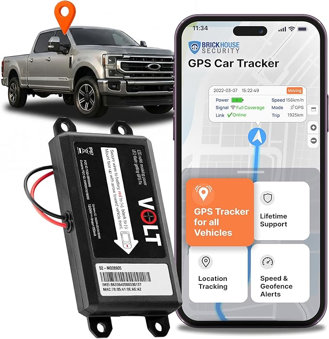 Brickhouse GPS Tracker for Vehicles - Livewire Volt 4G LTE Wired Car Tracker with GPS Tracking & Mapping - Enhance Securit...