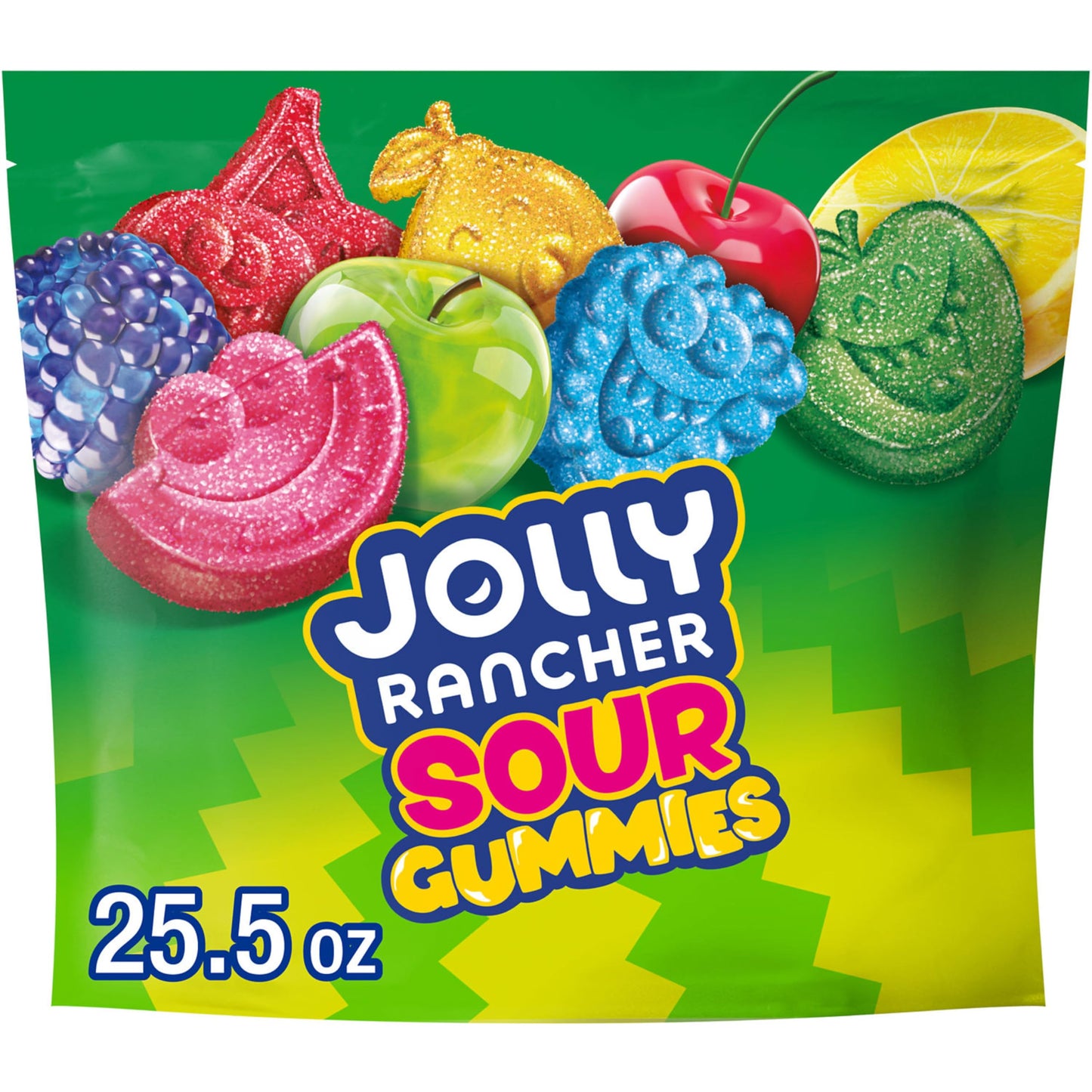 JOLLY RANCHER Sour Gummies Assorted Fruit Flavored Candy Resealable Bag  25.5 oz