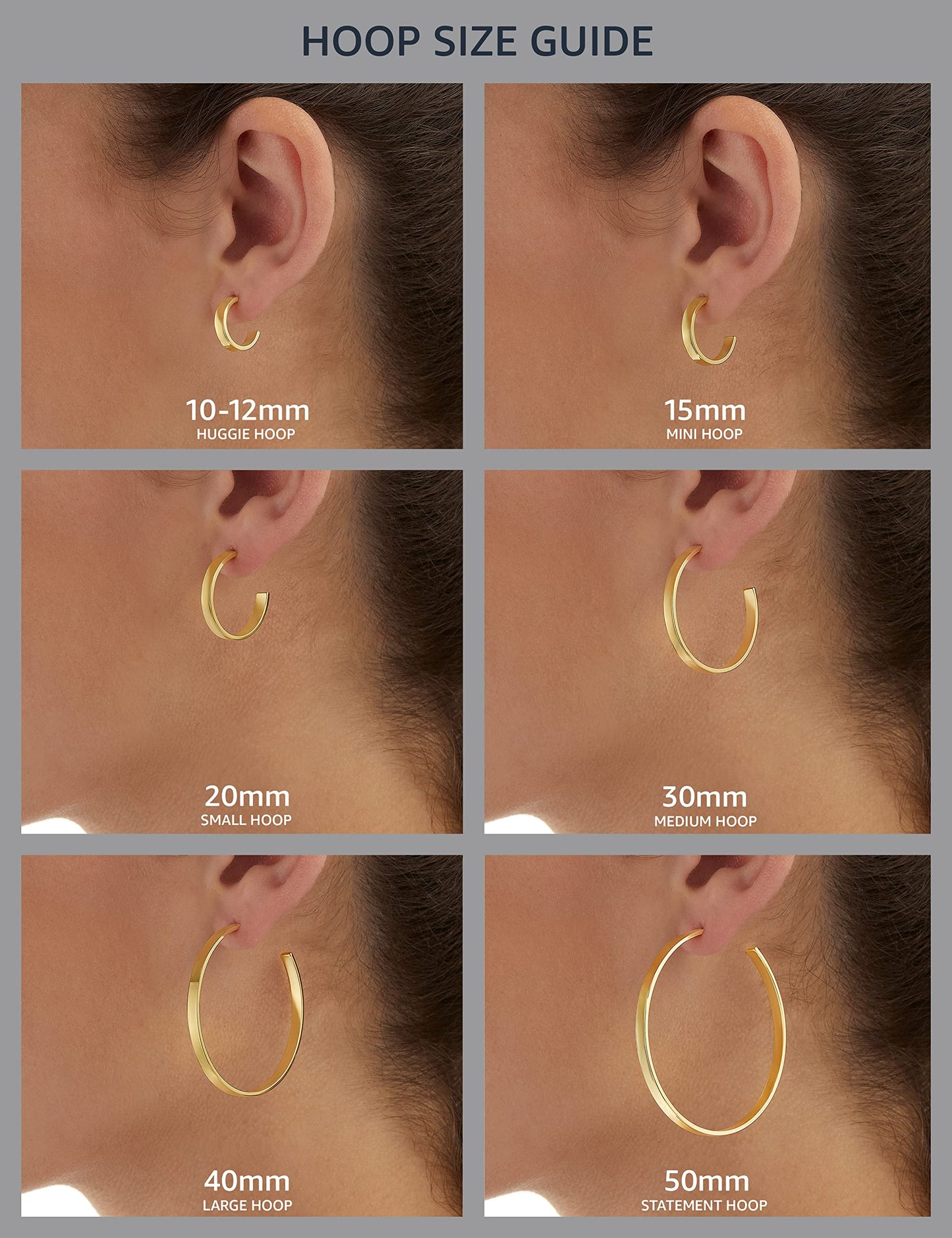 Amazon Essentials Stainless Steel Flattened Hoop Earrings (55mm) (previously Amazon Collection)