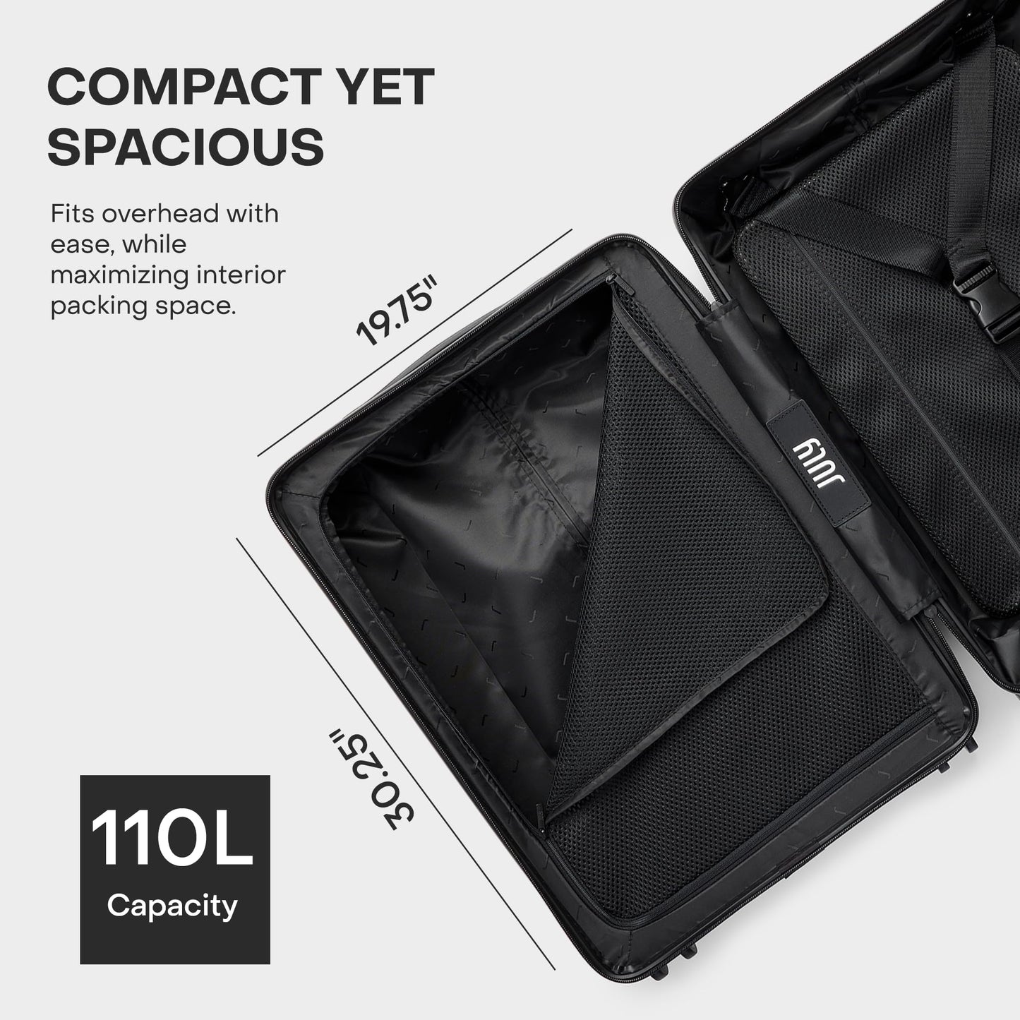 July Checked Plus Expandable - 28.75" Airline Approved Check In Luggage with Wheels, Rolling Suitcase for Men & Women - TSA Lock, Silent Spinner Wheels, Expansion Zip, Y-Strap - Dark Brown