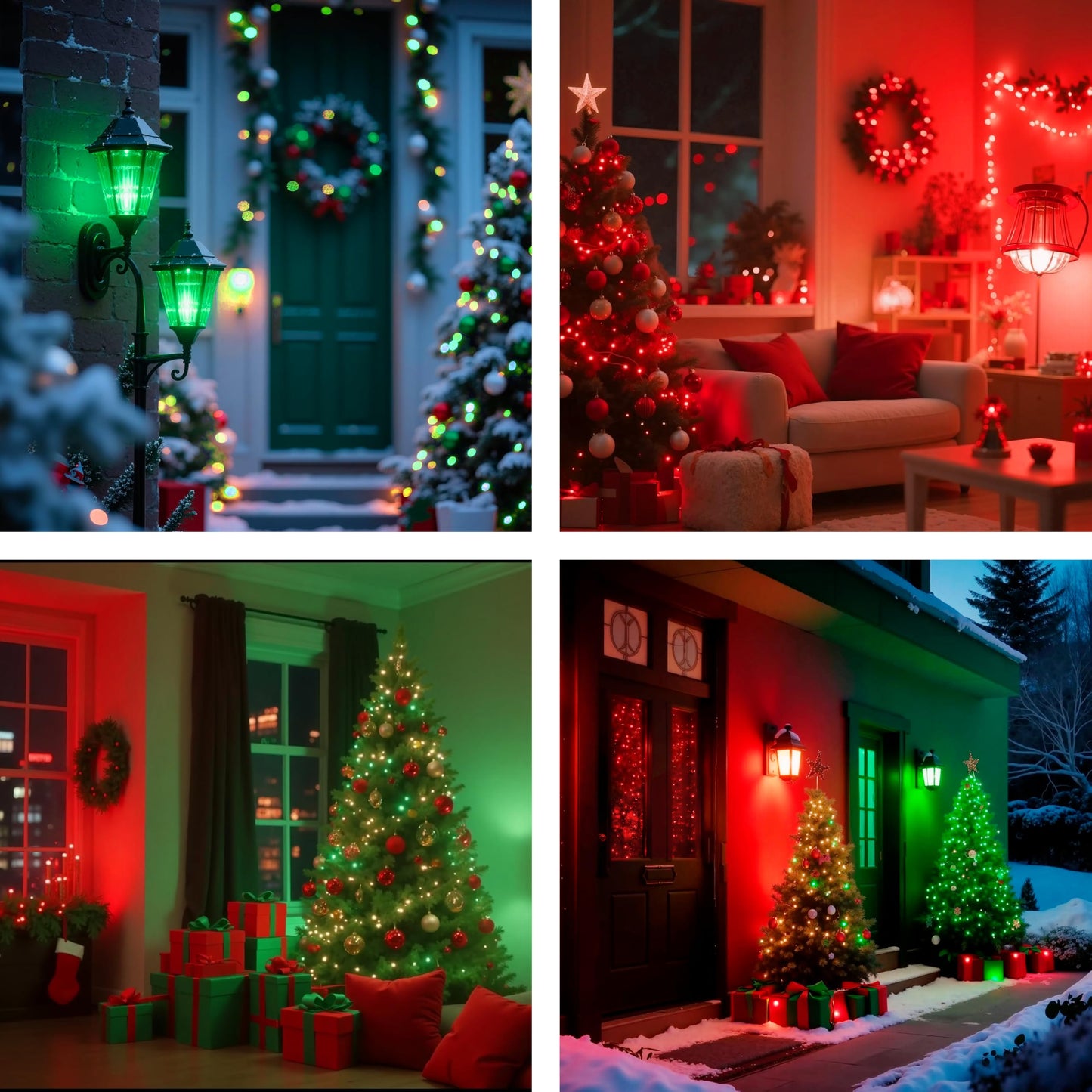 Joyin Red And Green Light Bulbs - 4 Pack Led A19 Christmas Light Bulbs  E26 Base 9W Red Green Lightbulb Party Holiday Lighting  Porch Garden Indoor Outdoor Christmas Decoration