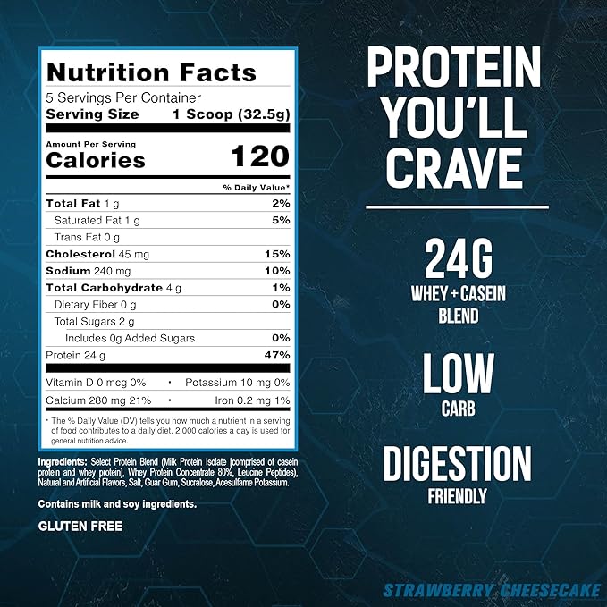 PEScience Select Low Carb Protein Powder, Strawberry Cheesecake, 5 Serving, Whey and Casein Blend, Keto Friendly, Gluten Free, Best Tasting, Clean Isolate for Women and Men