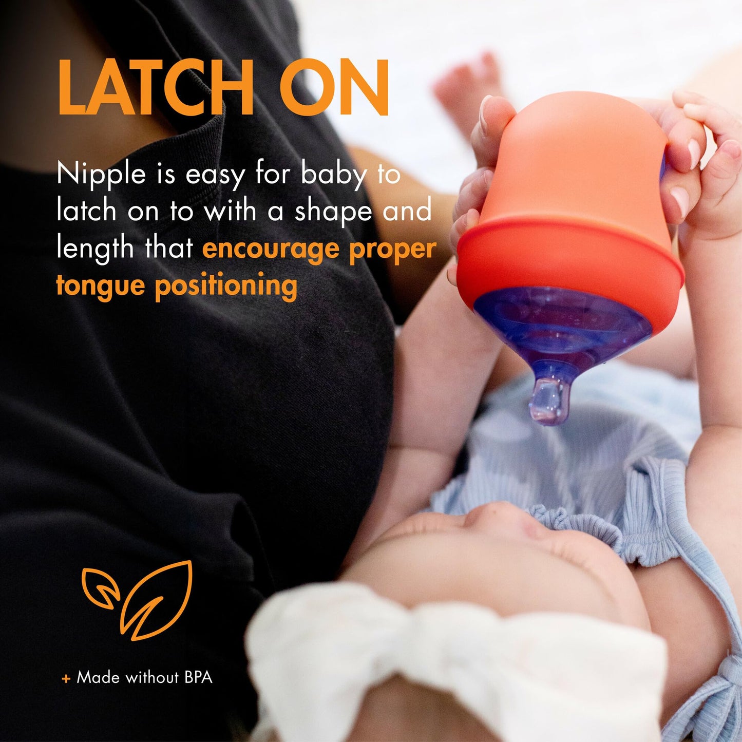 Boon Nursh Platinum Food-Safe Silicone Baby Bottle Nipples - Fast Flow - Baby Bottle-Feeding Supplies Fits All Boon Nursh Bottles - Colorblock - 3 Count - Ages 6 Months and Up