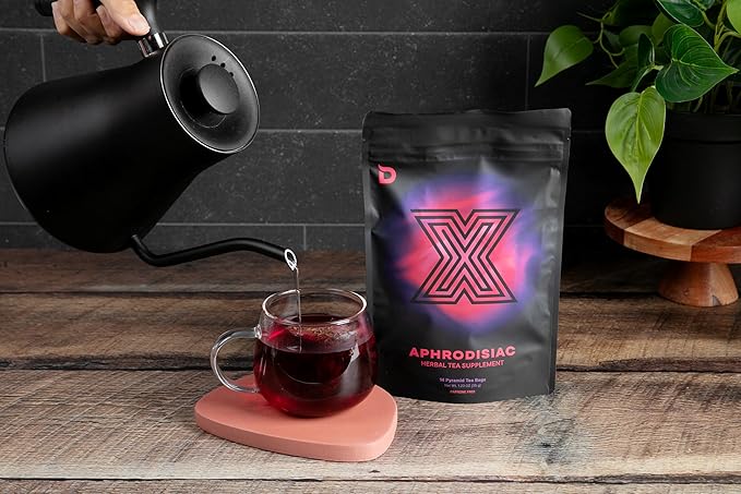 Libido Booster for Women – Sugar Free & Gluten Free with Horny Goat Weed, Fenugreek, Butterfly Pea Flower, and Hibiscus – Fast-Acting Aphrodisiac Tea Libido Booster for Women & Men