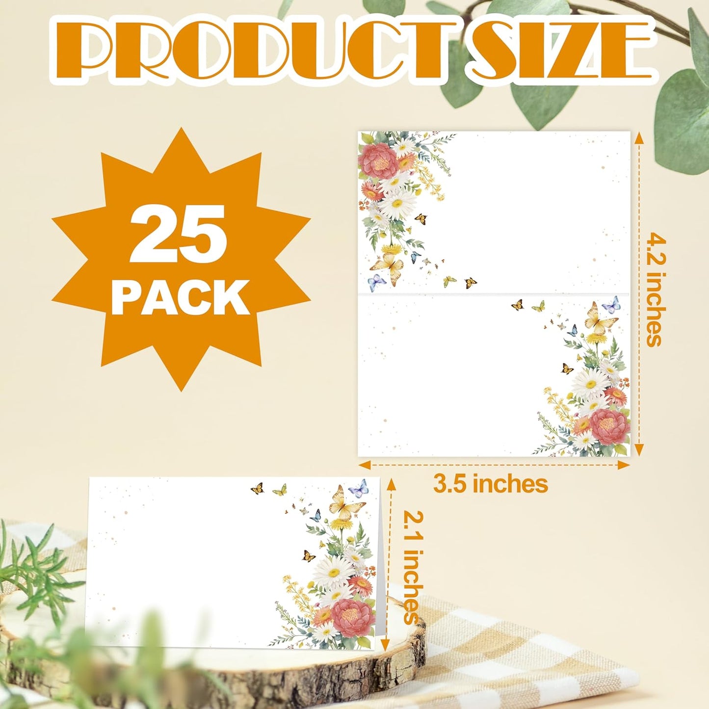 Floral Place Cards, Butterfly Table Place Cards For Table Setting, Name Cards For Birthday Party Wedding Reception Bridal Shower, 25 Cards Included -19