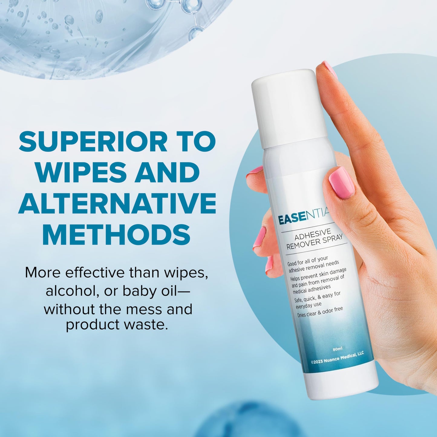 Ultimate Medical Adhesive Remover Spray – Silicone-Based, No-Sting & Odorless – Quick-Drying Bandage Adhesive Remover for Skin – Gentle, Low-Residue Formula for Sensitive Skin & Ostomy Care - 80 ml