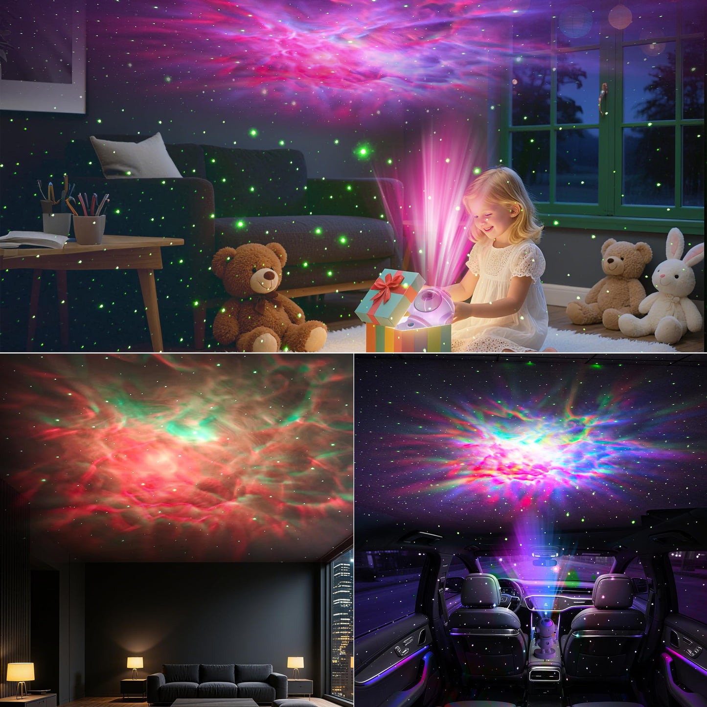 Apollo Star Galaxy Projector Night Light With 16 Light Effects  Nebula Ceiling Led Lamp For Bedroom And Room Decor  For Parties&Christmas &Birthday& Kids Gifts (Pink)