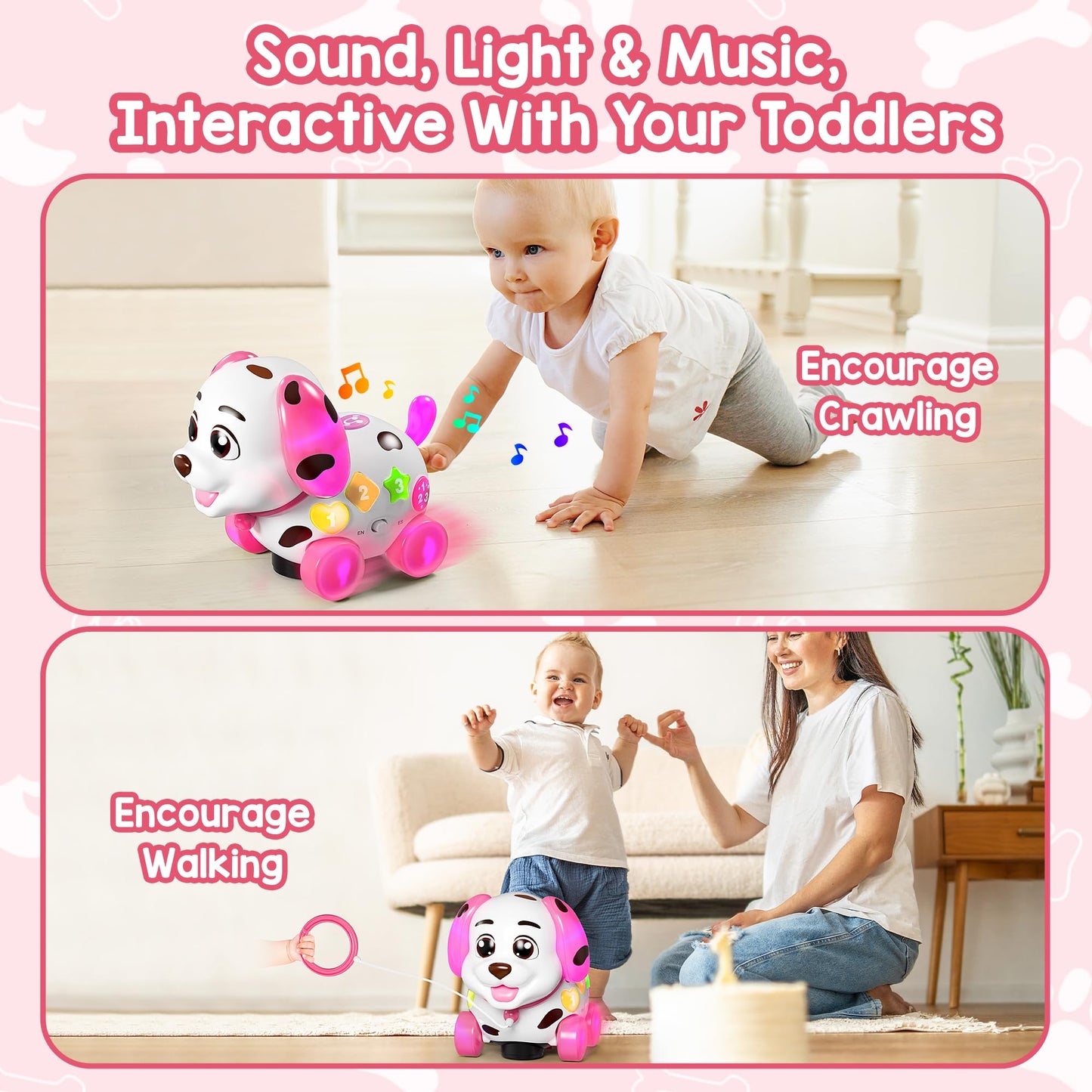 Musical Toys for 1 Year Old Girl Gifts, Baby Toy 6-12-18 Months, First 1st Birthday Girl Boy Gifts for 1 Year Old Boy Toy, Bilingual Learning Educational Puppy for 7 8 9 10 Months Presents