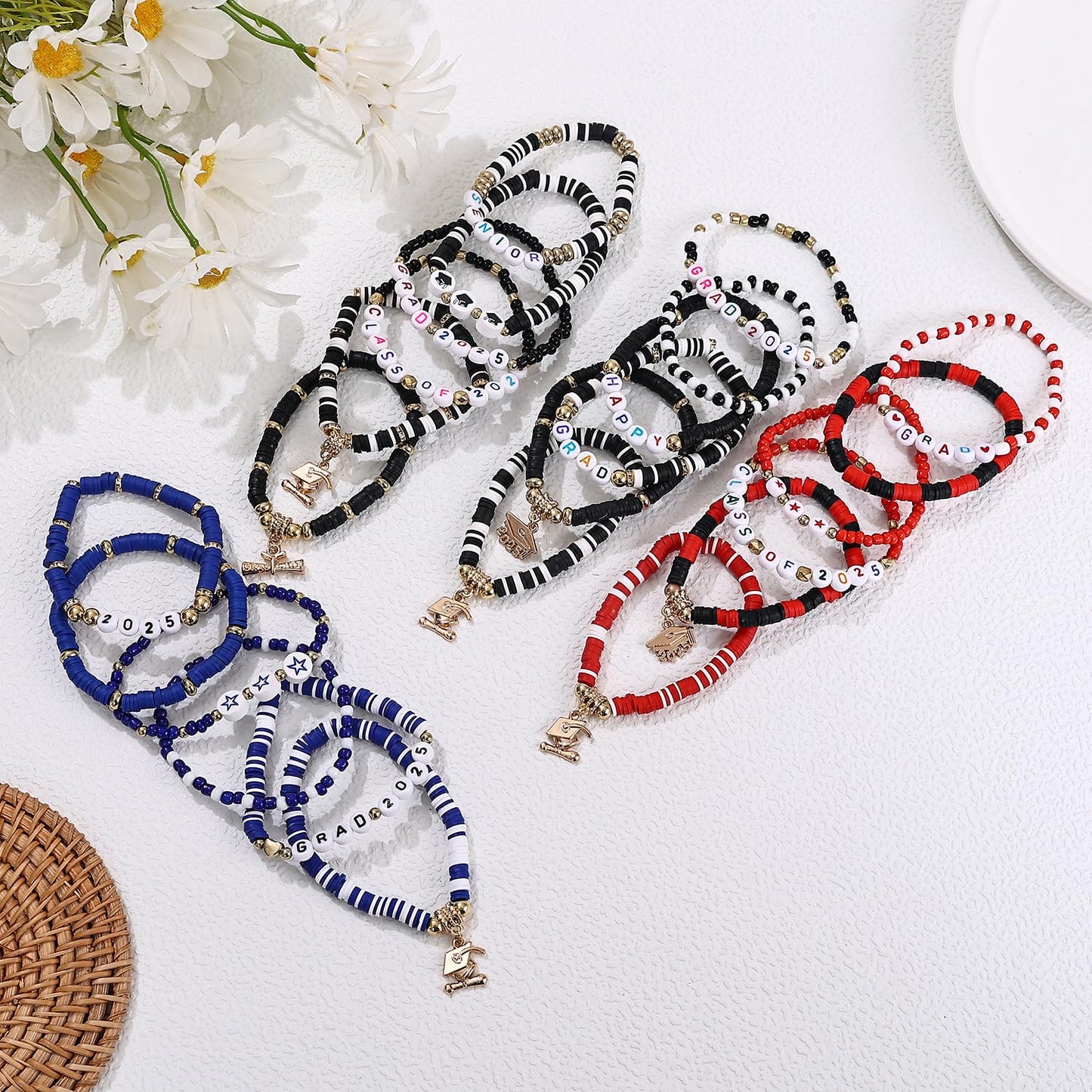 Taouzi Class Of 2025 Bracelets Bulk 2025 Graduation Gifts for Her Him Congrats Graduation Party Favors Jewelry for Teacher Stude